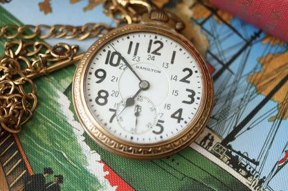 Hamilton 992B Railroad-Grade Pocket Watch, 21J, Fortune 10K GF