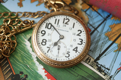 Hamilton 992B Railroad-Grade Pocket Watch, 21J, Fortune 10K GF