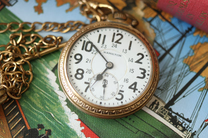 Hamilton 992B Railroad-Grade Pocket Watch, 21J, Fortune 10K GF