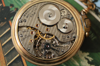 Hamilton 992B Railroad-Grade Pocket Watch, 21J, Fortune 10K GF