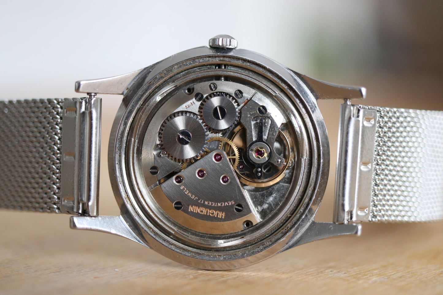 Huguenin Tropical Dial 17J Manual-Wind Watch