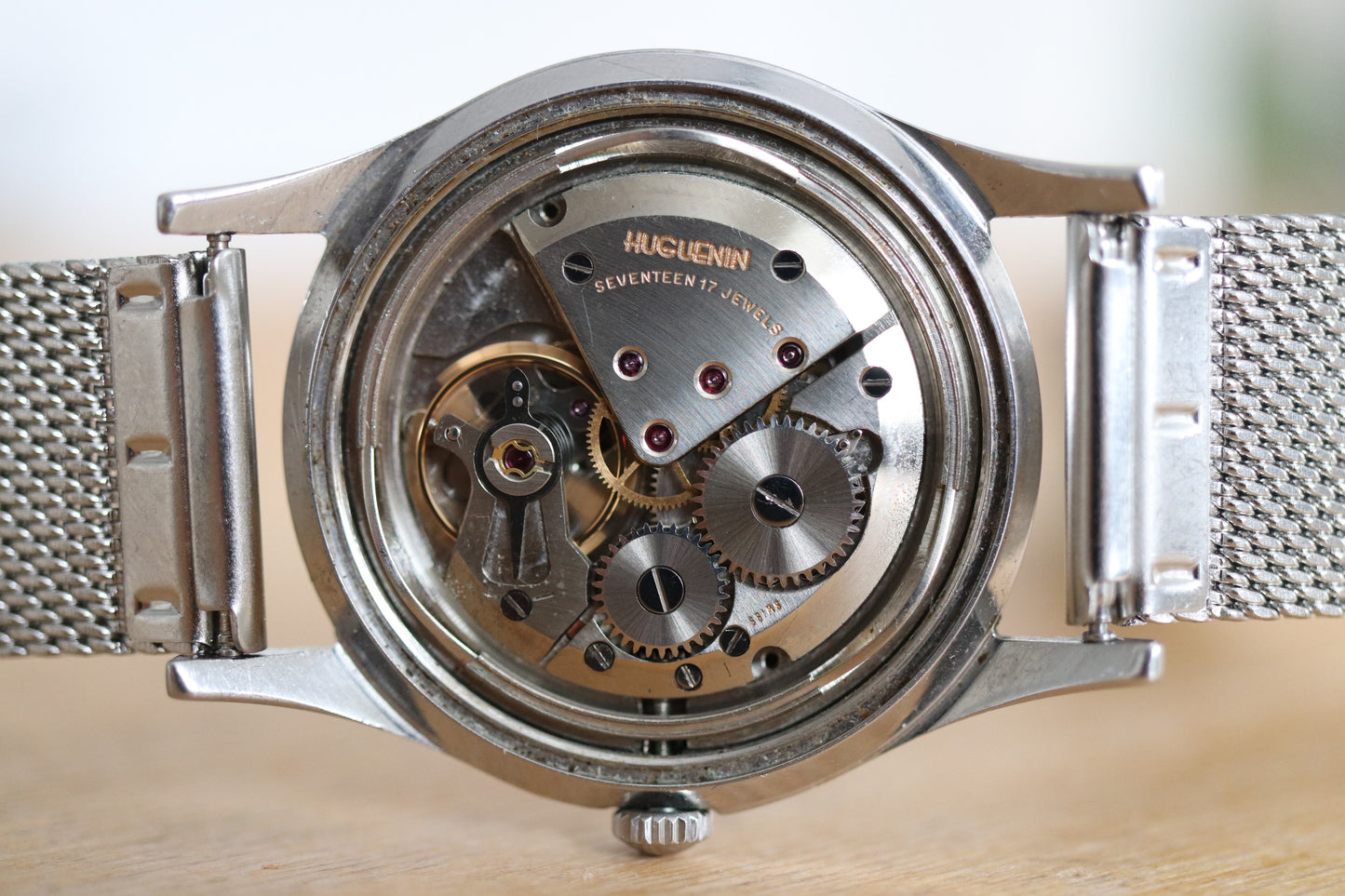 Huguenin Tropical Dial 17J Manual-Wind Watch