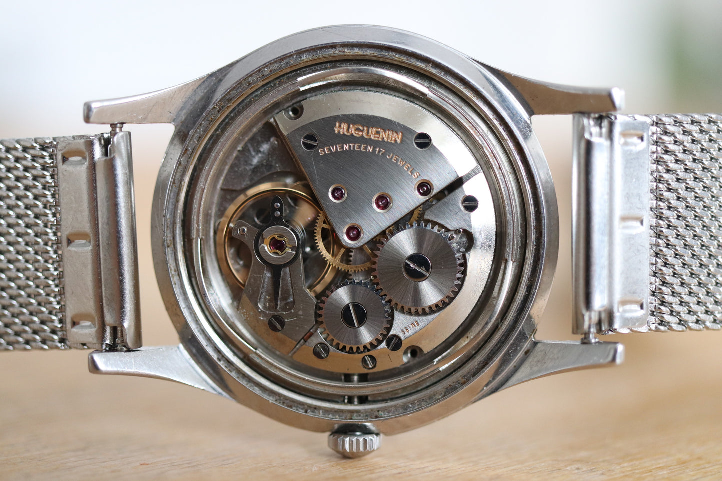 Huguenin Tropical Dial 17J Manual-Wind Watch