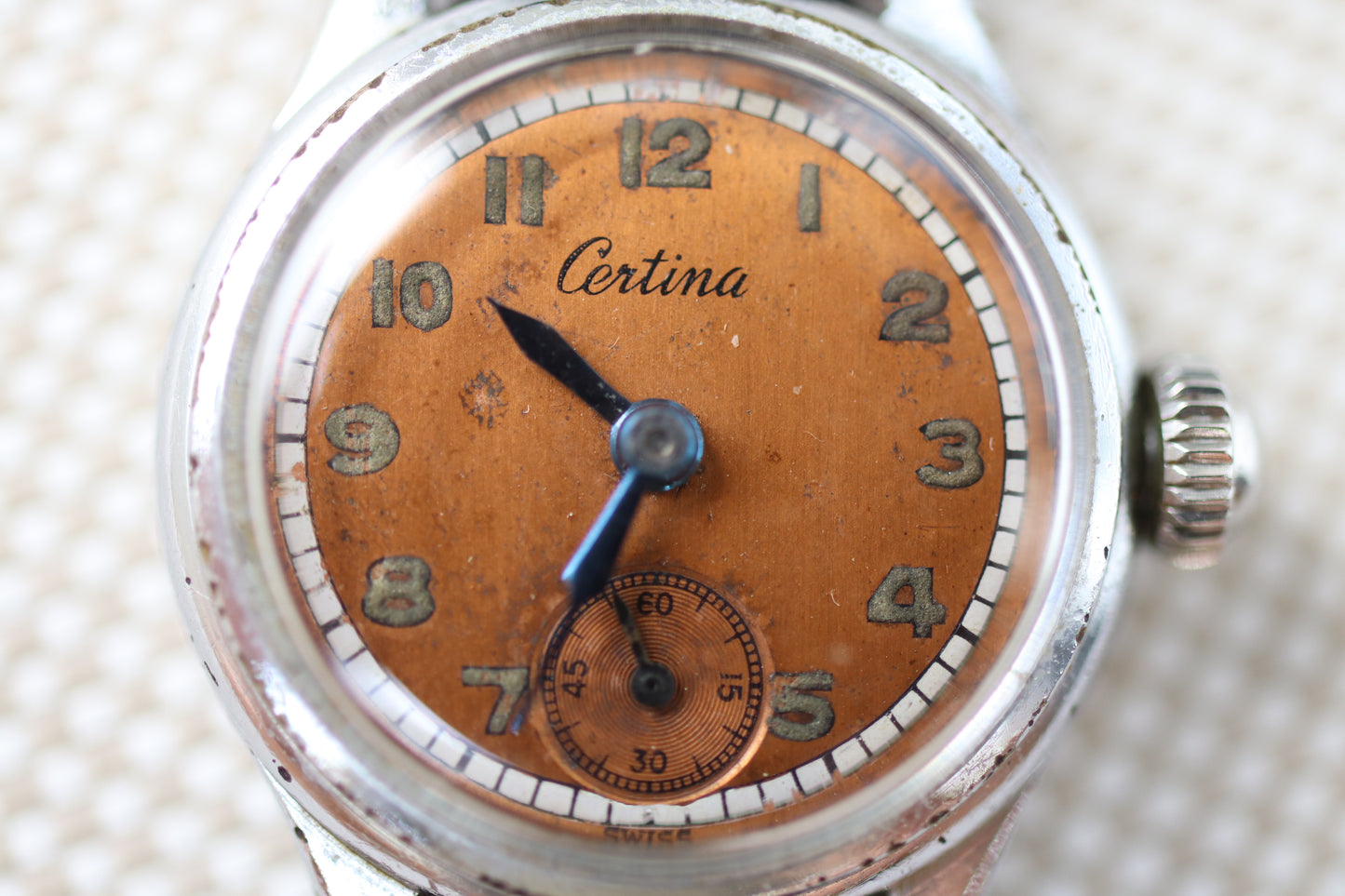 Vintage Certina Ladies Manual Wind Watch with Patina Dial - Repair project